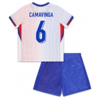 Maglia Calcio Francia Eduardo Camavinga #6 Seconda Divisa Bambino Europei 2024 Manica Corta (+ pantaloncini)